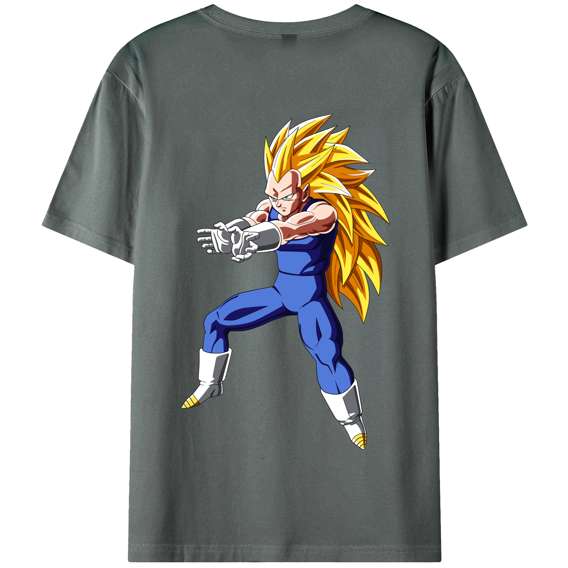 （画像用） ドラゴンボール ベジータ四世（Bejīta Yonsei）DRAGON BALL Vegeta IV 綿100％半袖Tシャツ（背面プリント）